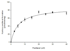 인간 간 microsome 시스템에서 paclitaxel 산화에 의해 hydroxy-paclitaxel로 변화되는 효소 반응