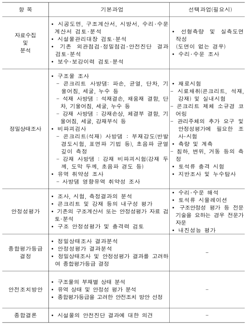 안전진단 과업내용