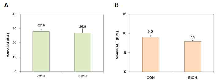 The levels of aspartate aminotransferase (AST;GOT) and alanine aminotransferase (ALT;GPT) in serum