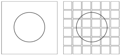 임팩트 볼에 의한 바닥 타격 면적 비교 (좌: 넓은 면적 타일, 우: 모자이크 타일)