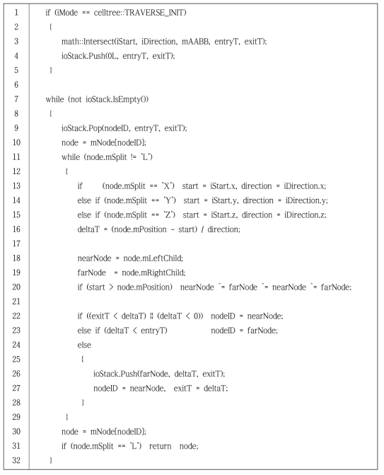 Sequential traversal of a celltree