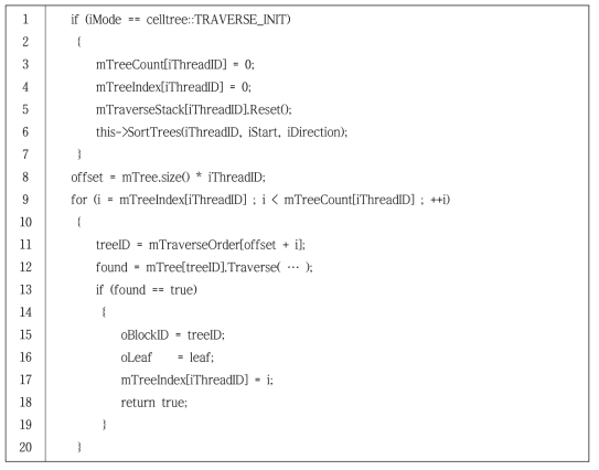 Celltree forest traversal