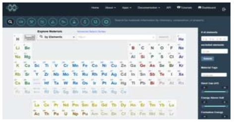 Materials data search at the Materials Project protal