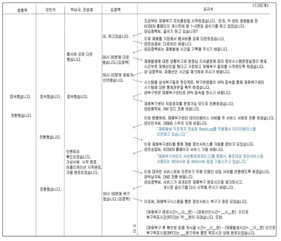 재해복구 모의훈련 시나리오(STEP-1)