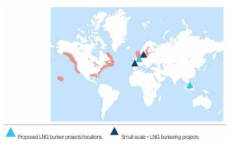 Lloyd의 LNG 벙커링 기반시설의 현재와 향후 위치 전망