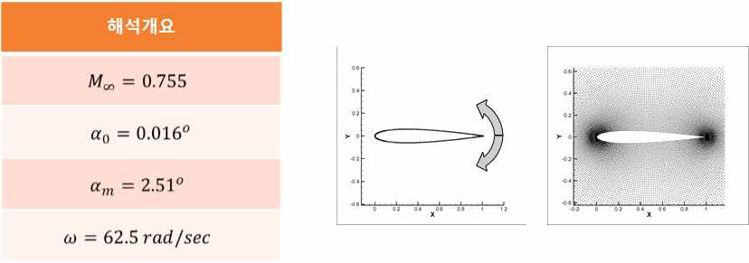 NACA0012 익형 비정상 진동 문제 해석 조건 개요