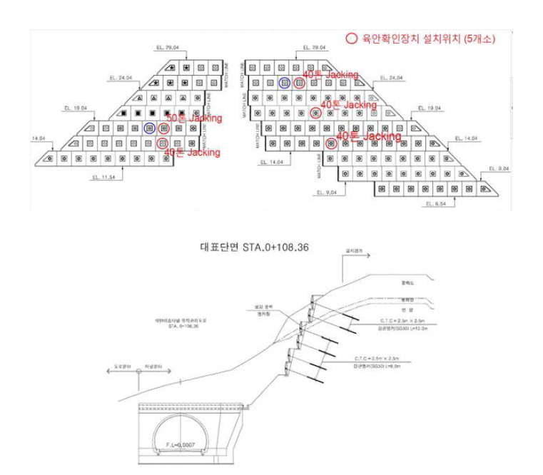 대표 횡단면도 및 전개도