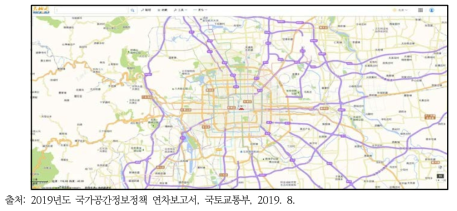 중국 국가지리정보 공공서비스 플랫폼 천지도(天地圖) 화면