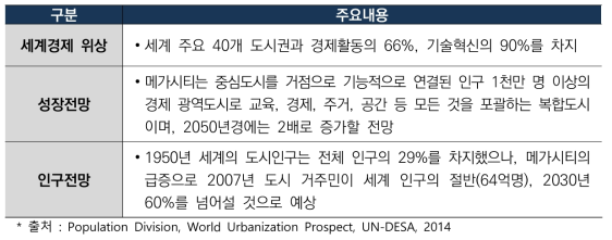 21세기 메가시티 시대에 대한 UN의 전망