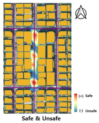 궁동의 거리 인식 정도(Safe & Unsafe)