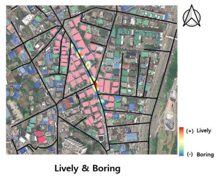 대화동의 거리 인식 정도(Lively & Boring)