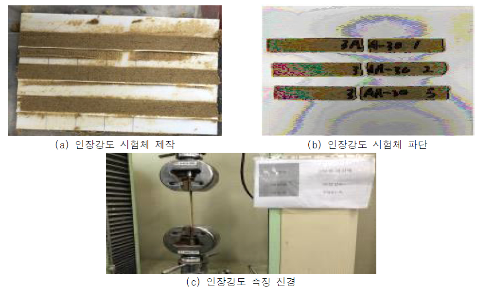 인장 강도 시험체 제작 및 강도 측정