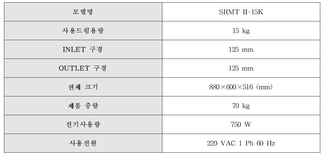 Surface type 냉각응축기 사양