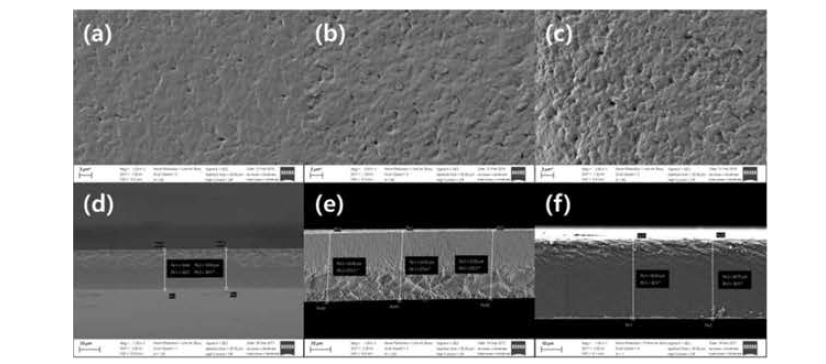 다공성 P(VDF-HFP)를 이용한 전해질막의SEM image