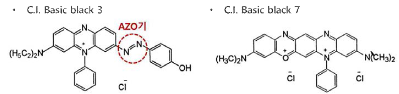 C.I. Basic black3과 7의 분자 구조