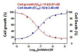 SW620 세포에서 BC-LI-0186 화합물의 GI50, EC50