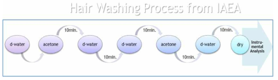 모발 세척 과정 (IAEA)