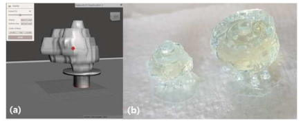 (a) 청신경 종양에 대하여 3D 모델링을 수행한 모습 (b) 전이성 뇌종양 플라스틱 섬광체 및 종양을 포함한 정상 조직 플라스틱 섬광체 모습