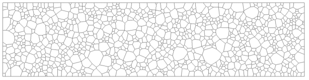 Grade 91강에 대한 Voronoi 다이어그램 미세조직 모사 모델 생성 결과