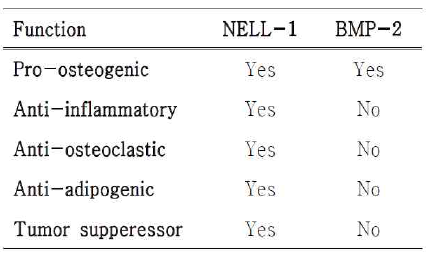 Comparison between NELL-1 and BMP-2