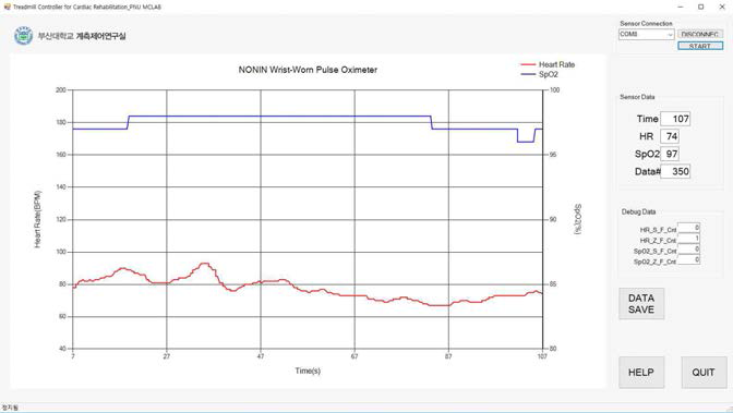 심박수 및 산소포화도 모니터 프로그램
