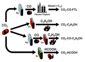 전기화학적 이산화탄소 전환 생성물 활용 방안