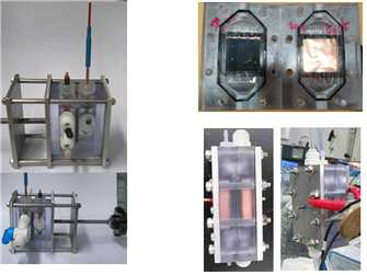 산화, 환원부 전위 동시 측정 가능한 구조로 2가지 형태 제작 (좌 : H-type cell, 우 : flow cell)