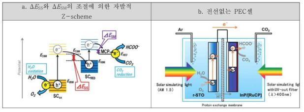 H-형 셀과 유사한 PEC로서, 광산화/환원전극을 전선없이 결합시킬 수 있는 PEC이다