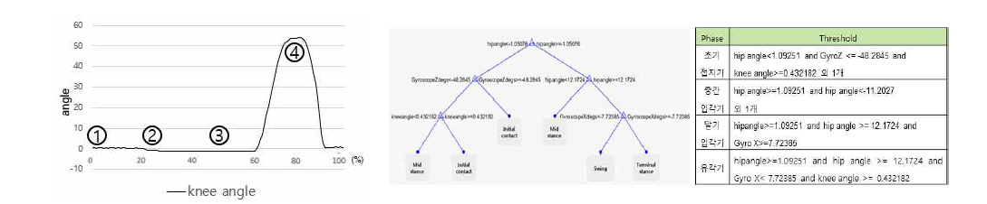 대퇴의족 사용자의 슬관절 변화 및 의사결정나무 기반의 보행 Phase 알고리즘