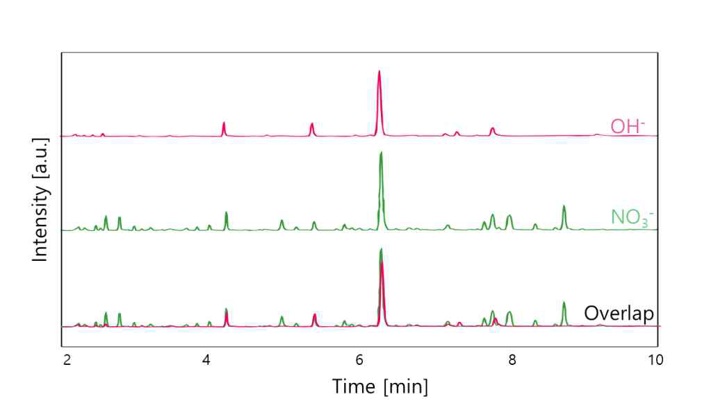 음이온 성분별 GC chromatogram