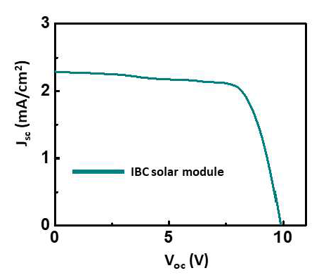 IBC 결정질 실리콘 태양전지 모듈을 측정한 I-V 곡선