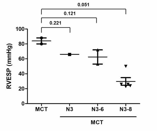 Monocrotaline rat 폐동맥고혈압 모델에서 평가한 3종류 항 Lysyl-tRNA synthetase 항체의 혈역학적 개선 효과