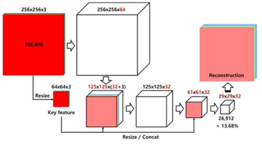 key feature를 이용한 실화상 영상의 차원 축소를 위한 오토인코더 구조