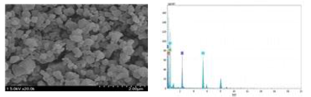 FE-SEM and EDX of synthesized MIL-101(Cr)-SO3H