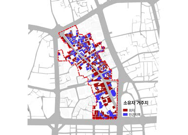 2005년 기준 외지인 소유