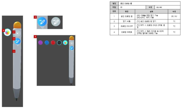 공간 드로잉 펜 UI 설계