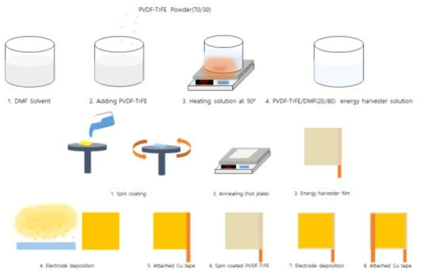 PVDF-TrFE Film 및 에너지 하베스터 제작 공정