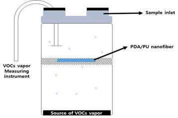 Schematic diagram of the experimental setup for VOCs gas sensing