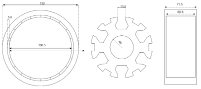 Geometries of the designed PM vernier motor