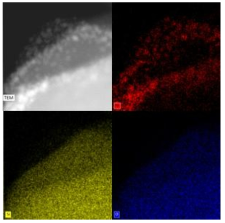 환원 후 니켈 캡슐화 제올라이트의 에너지 분산형 분광분석( Energy Dispersive X-ray Spectroscopy, EDS) 사진