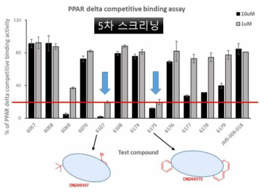 PPAR delta competitive binding assay 방법을 활용한 5차 screening