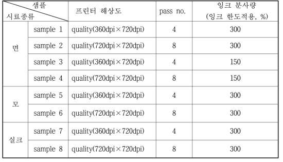 DTP 프린팅 조건