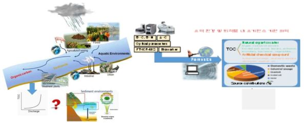 수계 내 TOC 농도 증가 발생 원인 규명과 배출원 파악 예시