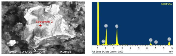 BSE-SEM Image and Corresponding Spectra(Float products in the Sulfide Flotation)