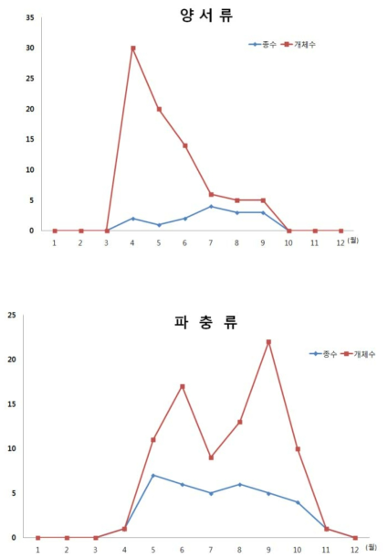 분류군별 로드킬 발생 시기 (계속)