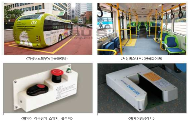 한국형 저상버스의 교통약자 편의시설 출처 : http://www.buslife.co.kr/