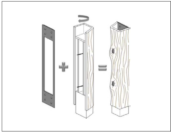 조립식 나무기둥형 돌출줄눈 상세도