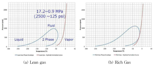 APP 가스의 상태도 및 하이드레이드 곡선