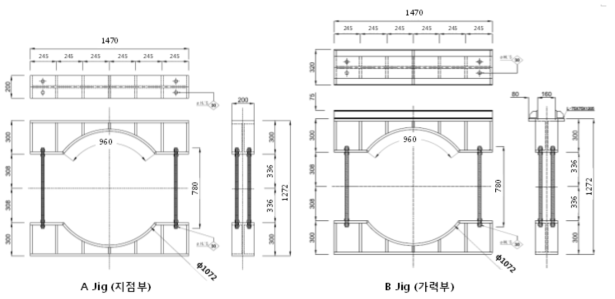 직경 42” 강관 휨실험용 지그 도면