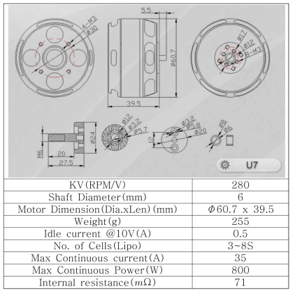 U7 V2.0 KV280 상세 제원